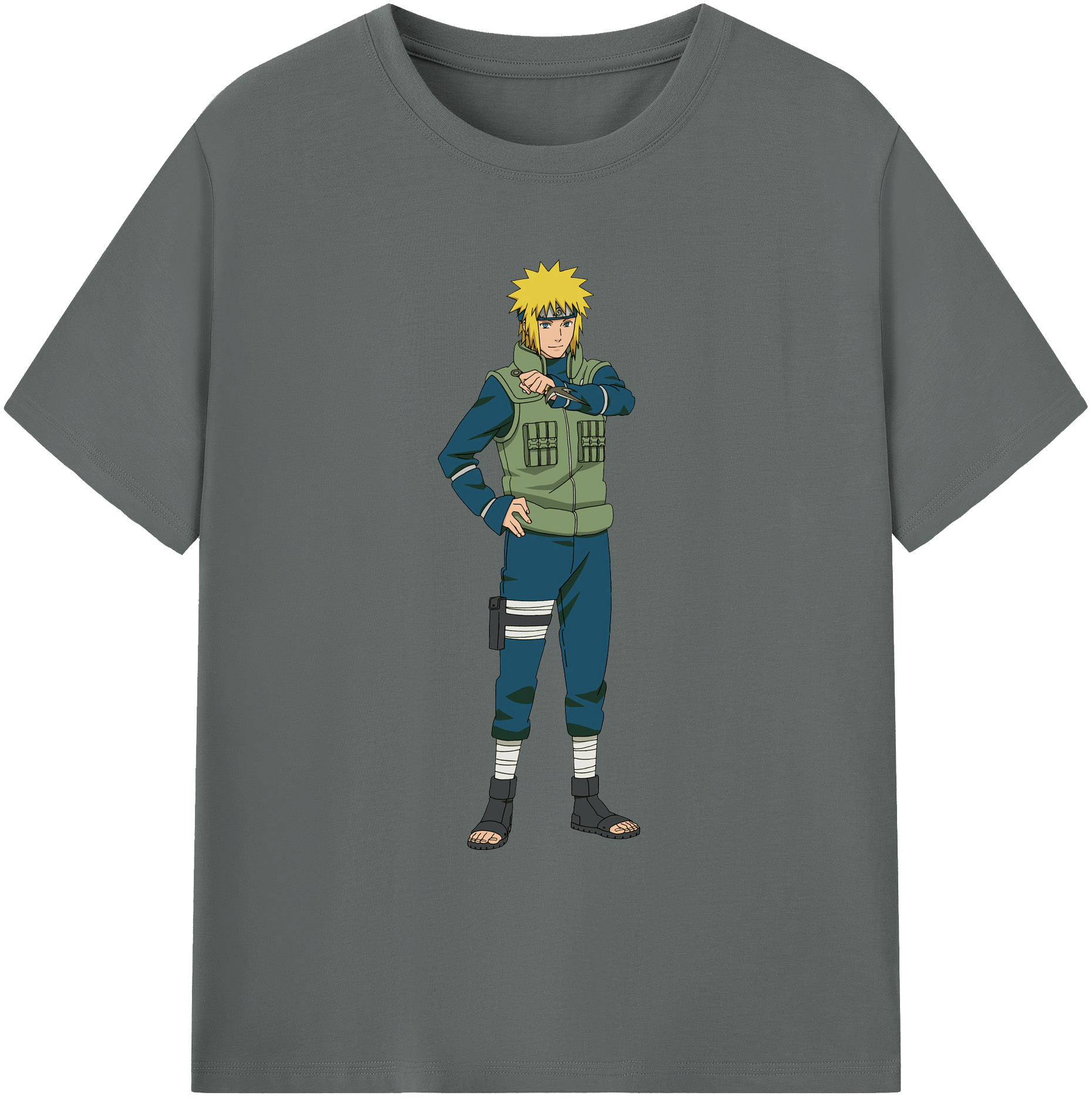 （画像用） NARUTO -ナルト- 波風 ミナト Namikaze Minato 綿100％ メンズ半袖Tシャツ｜肌触りやわらか＆通気性